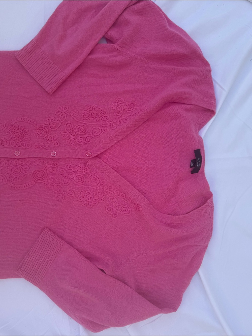 Pink Embroidered Button Cardigan - Picture 4 of 5